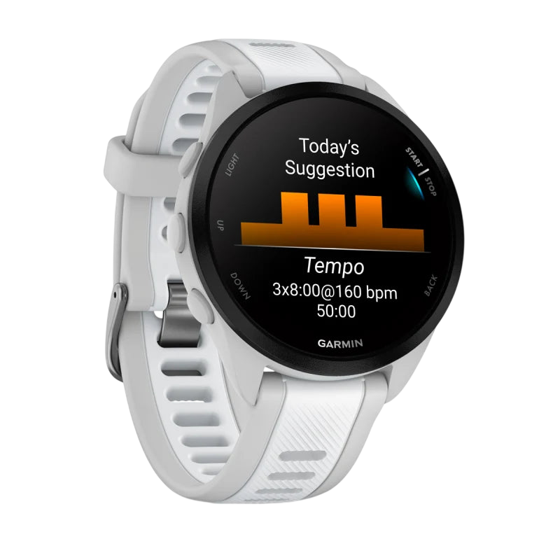 Garmin Forerunner 165 Music GPS Running Smartwatch - Mist Grey / Whitestone