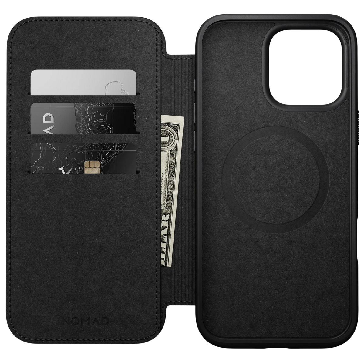 Nomad Modern Leather Folio Case for iPhone 16 Pro Max (Nomad Leather)