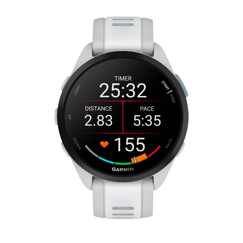 Garmin Forerunner 165 Music GPS Running Smartwatch - Mist Grey / Whitestone
