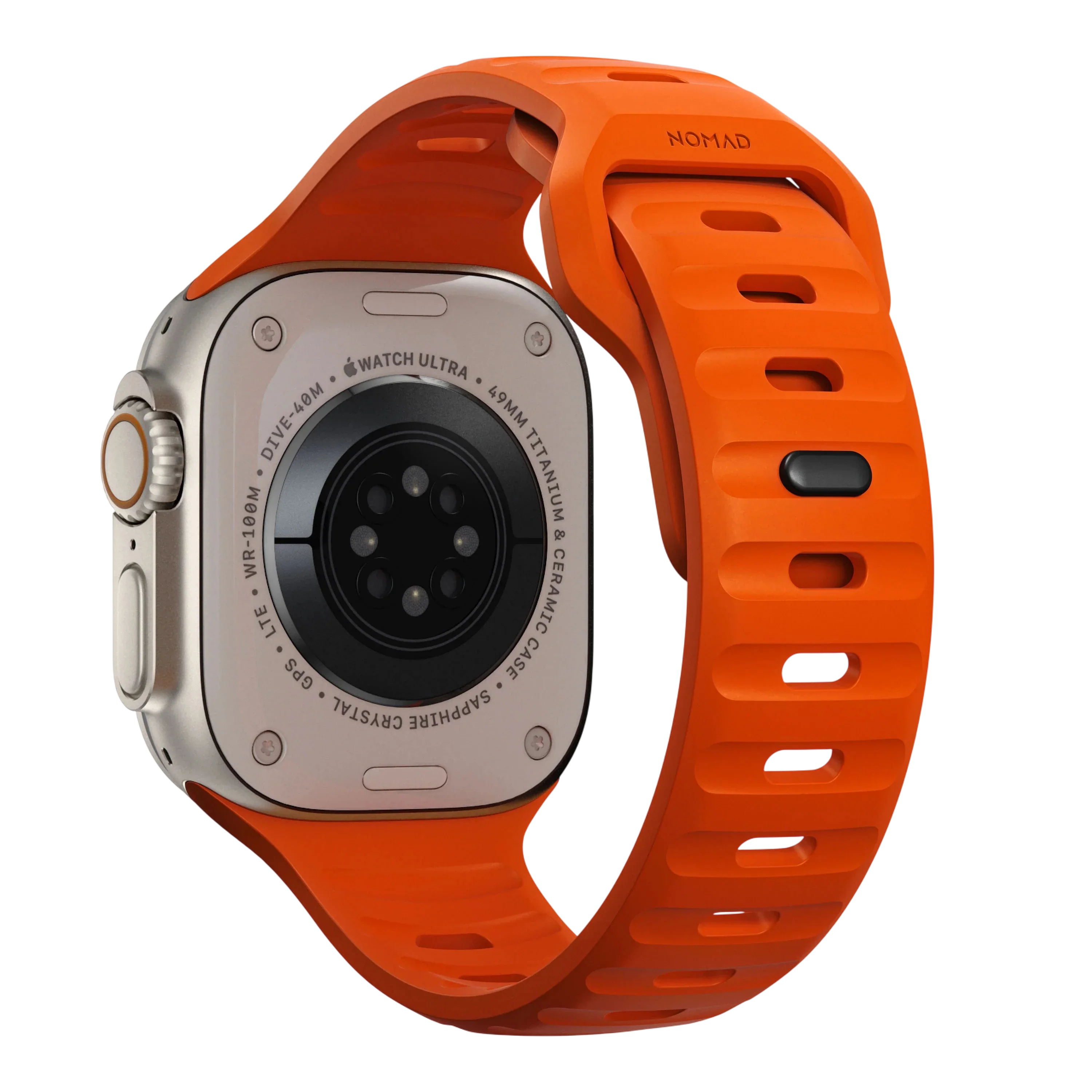 Nomad Waterproof Sport Band for Apple Watch 49mm / 46mm / 45mm - Ultra Orange