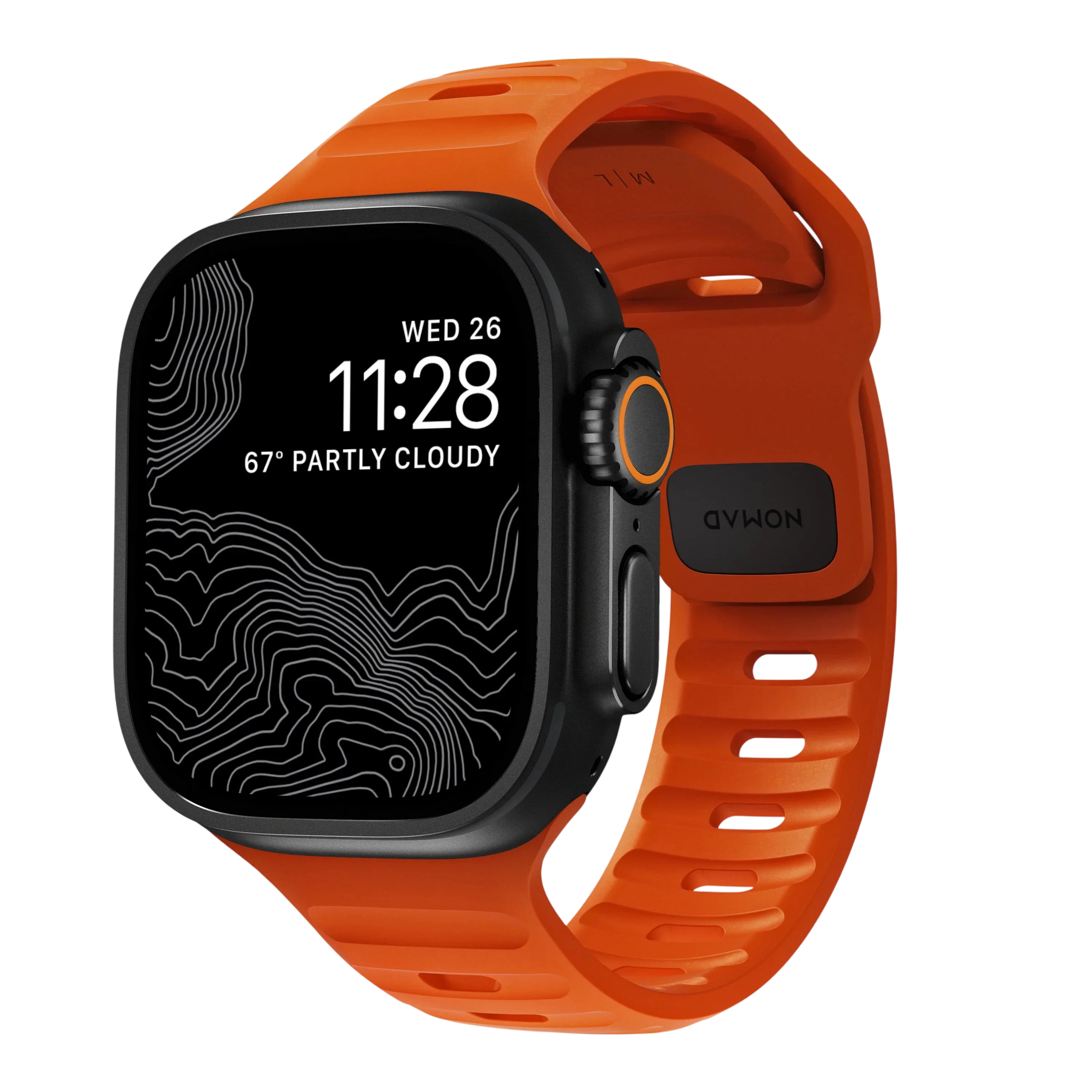 Nomad Waterproof Sport Band for Apple Watch 49mm / 46mm / 45mm - Ultra Orange