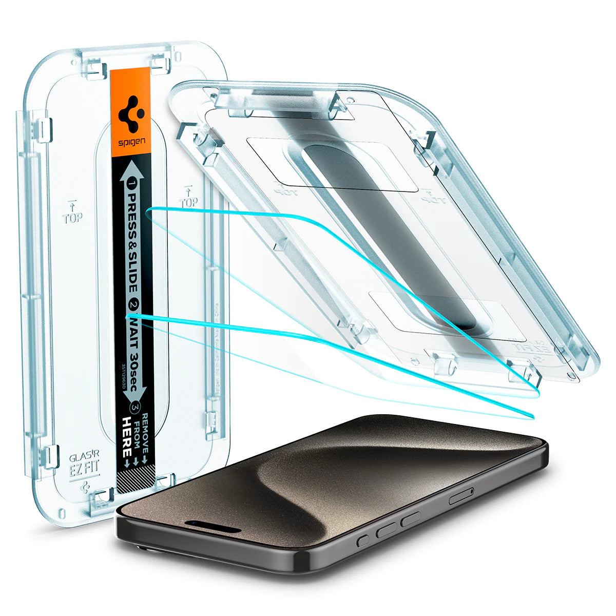 واقي شاشة Spigen iPhone 15 Pro Max EZ FIT GLAS.tR - 1 عبوة