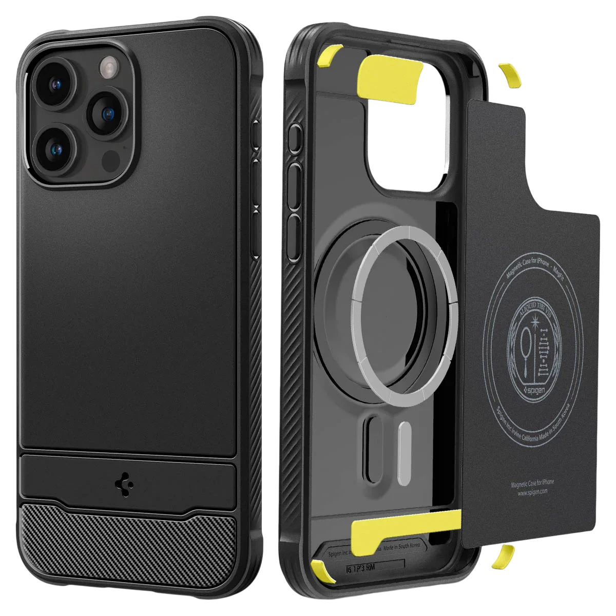 Spigen iPhone 15 Pro Case Rugged Armor (MagFit) Matte Black