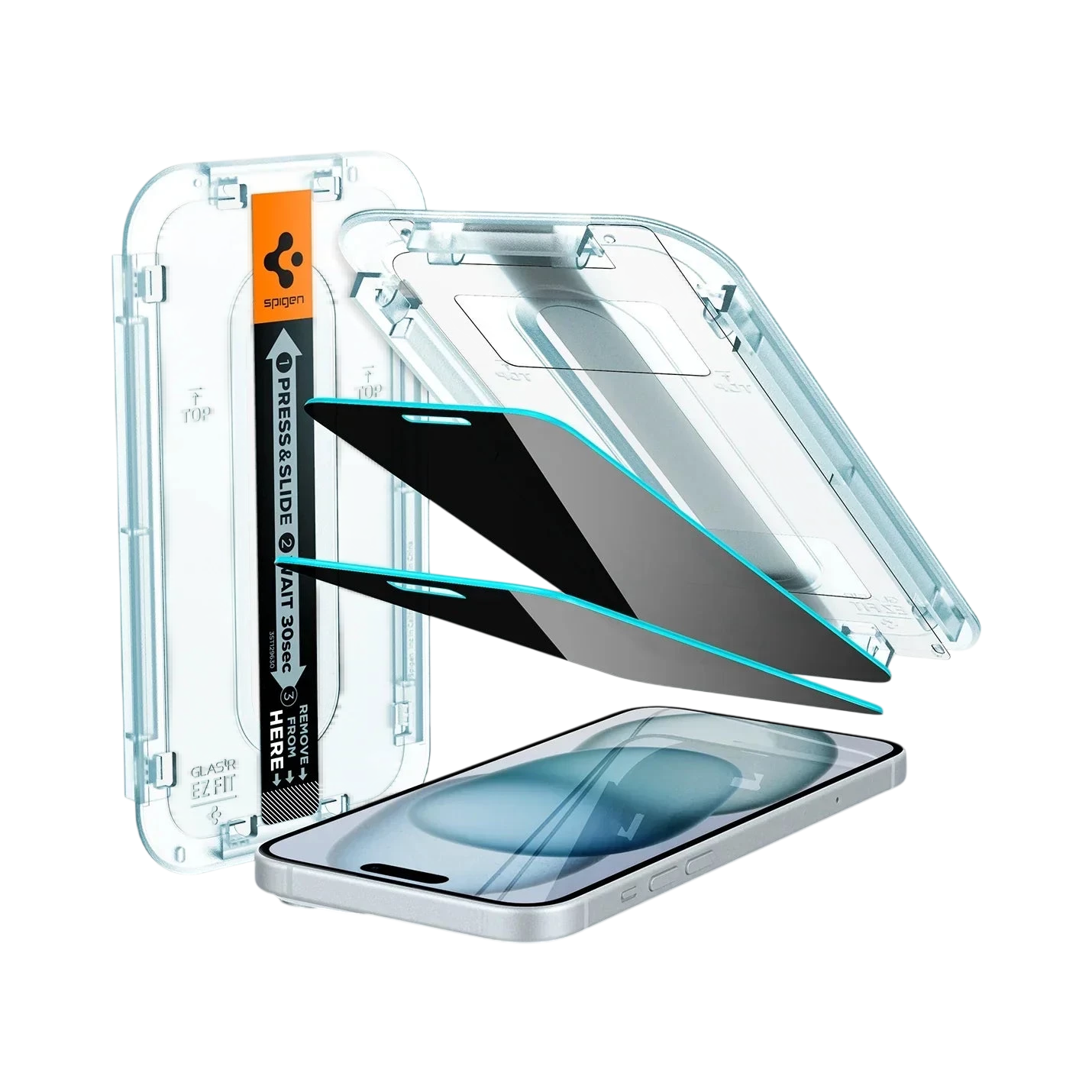 واقي شاشة سبجن آيفون 16 بلس / 15 بلس GLAS.tR EZ Fit | خصوصية - عبوة 2