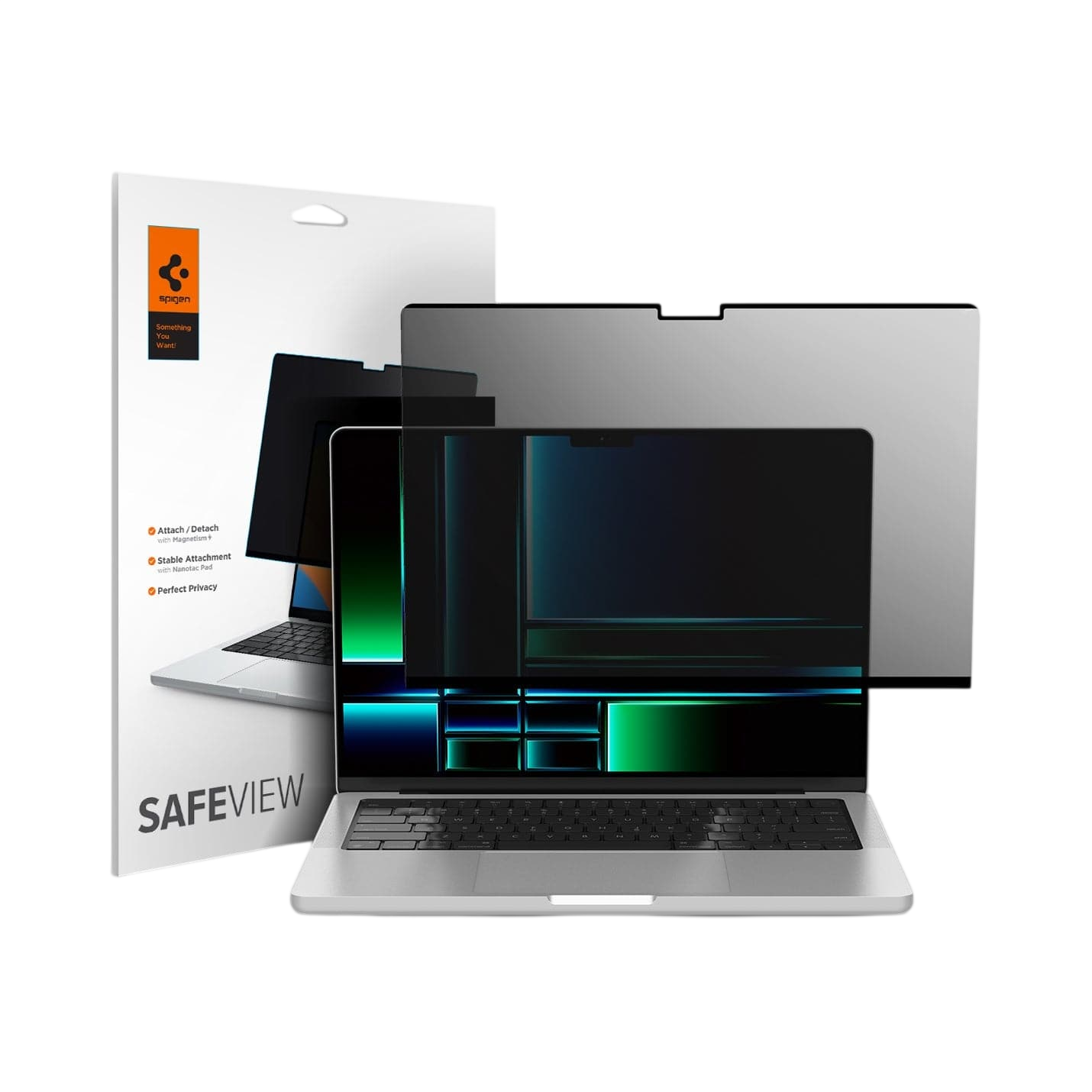 Spigen Safe View Privacy Screen Protector for MacBook Pro (M5 / M4 / M3 / M2 / M1) - MacBook Pro 14-inch