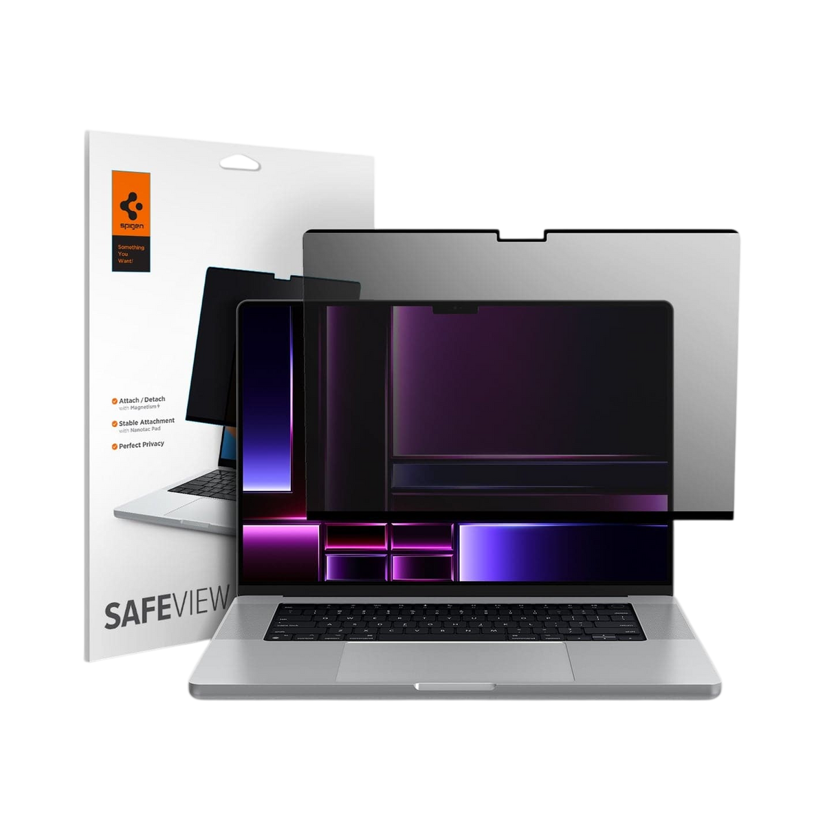 Spigen Safe View Privacy Screen Protector for MacBook Pro (M5 / M4 / M3 / M2 / M1) - MacBook Pro 16-inch