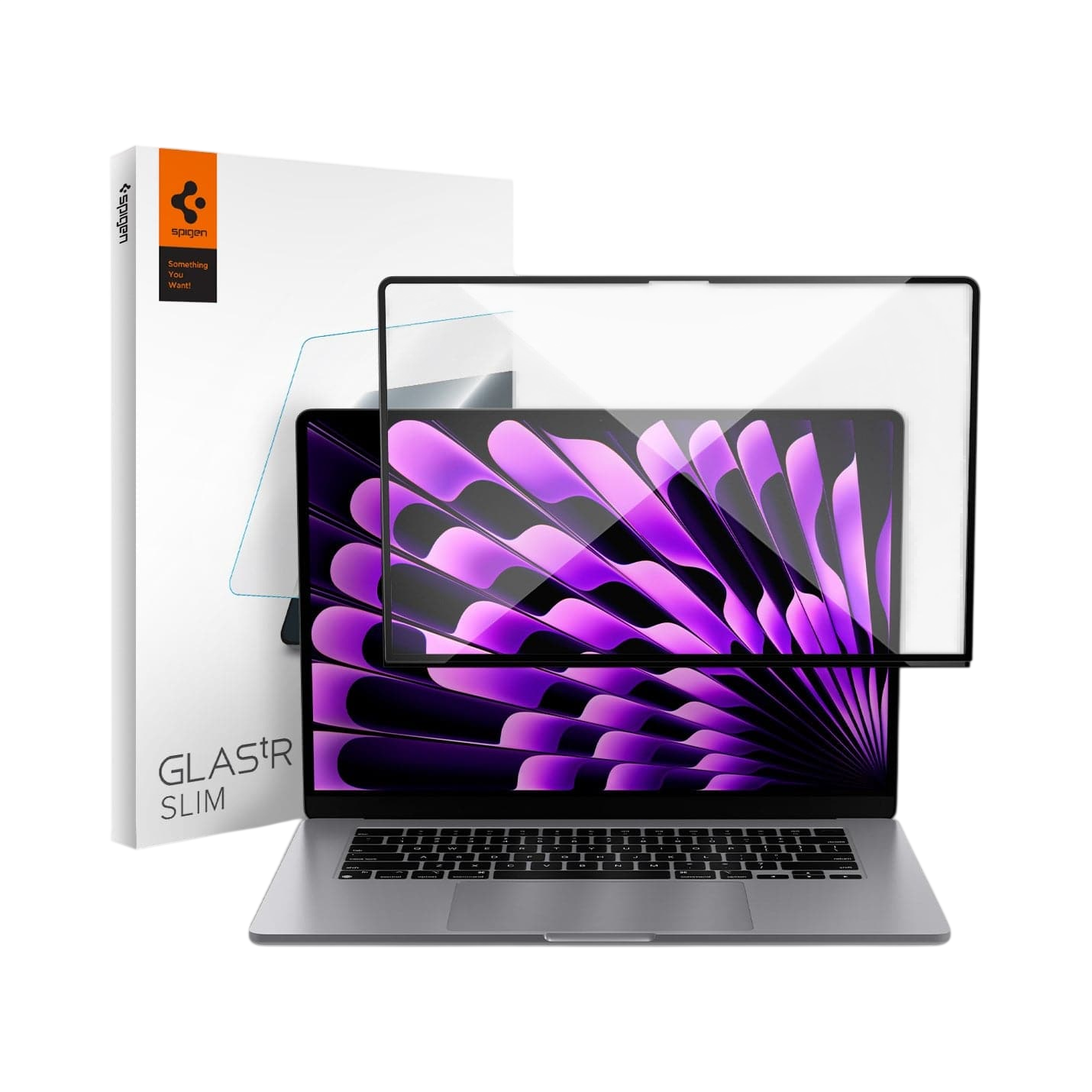 Spigen واقي شاشة GLAS.tR SLIM لجهاز MacBook Air (M5 / M4 / M3 / M2)