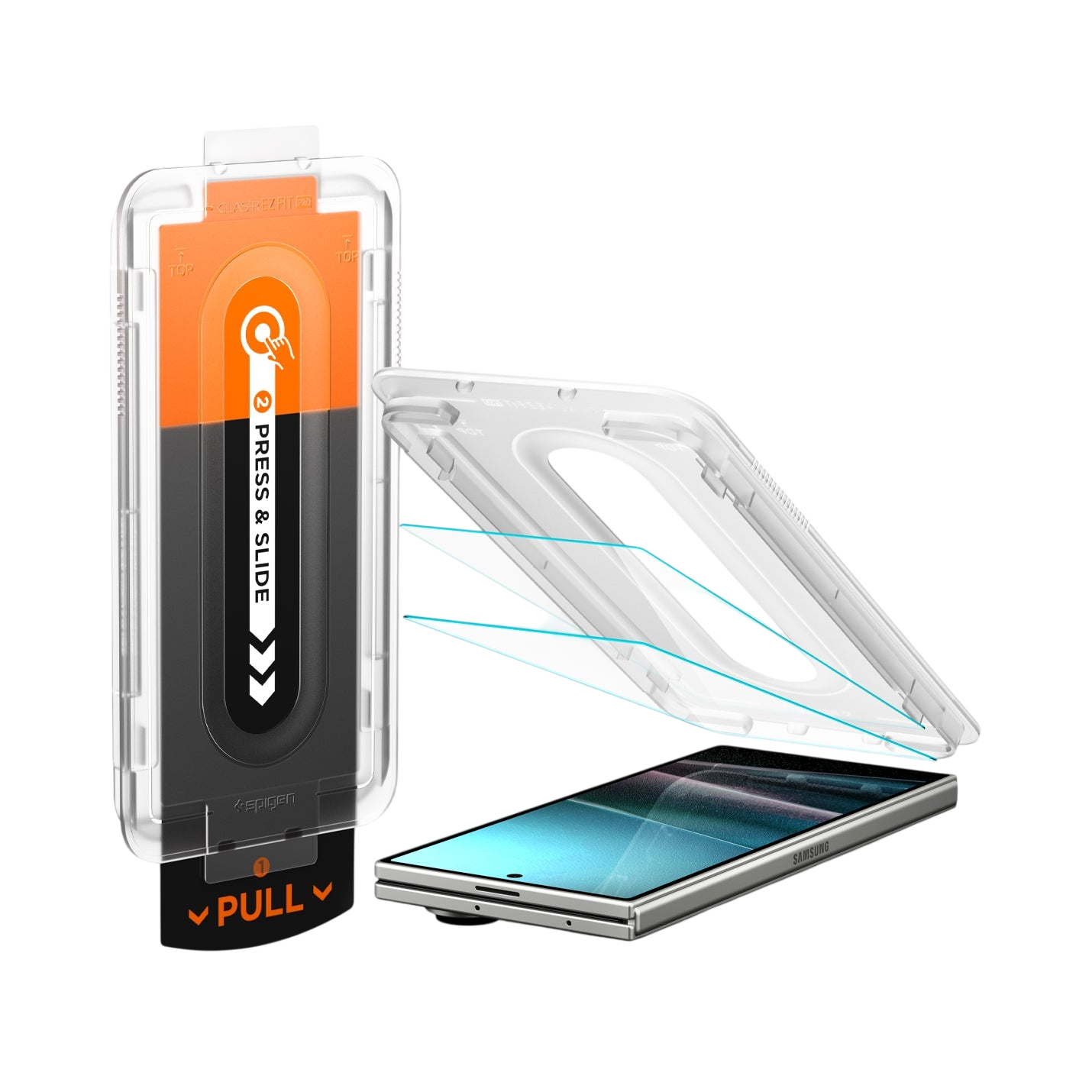 Spigen GLAS.tR EZ Fit Pro Screen Protector for Samsung Galaxy Z Fold 7 - 2 Pack