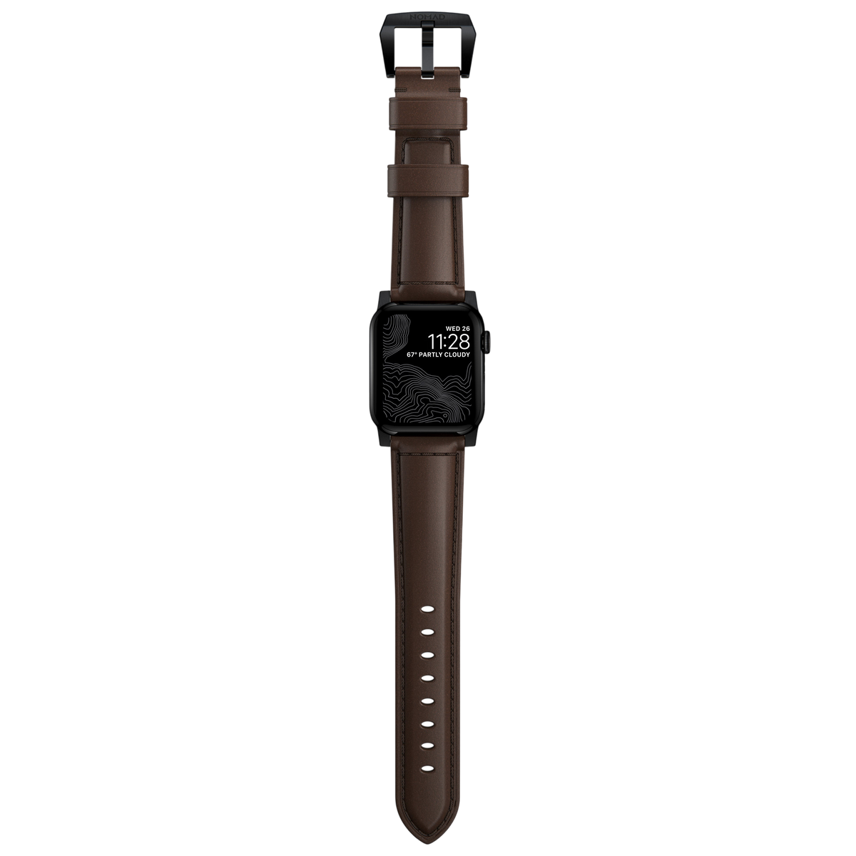 Nomad Traditional Leather Band for Apple Watch 49mm / 46mm / 45mm - Black Hardware #hardware_black-hardware