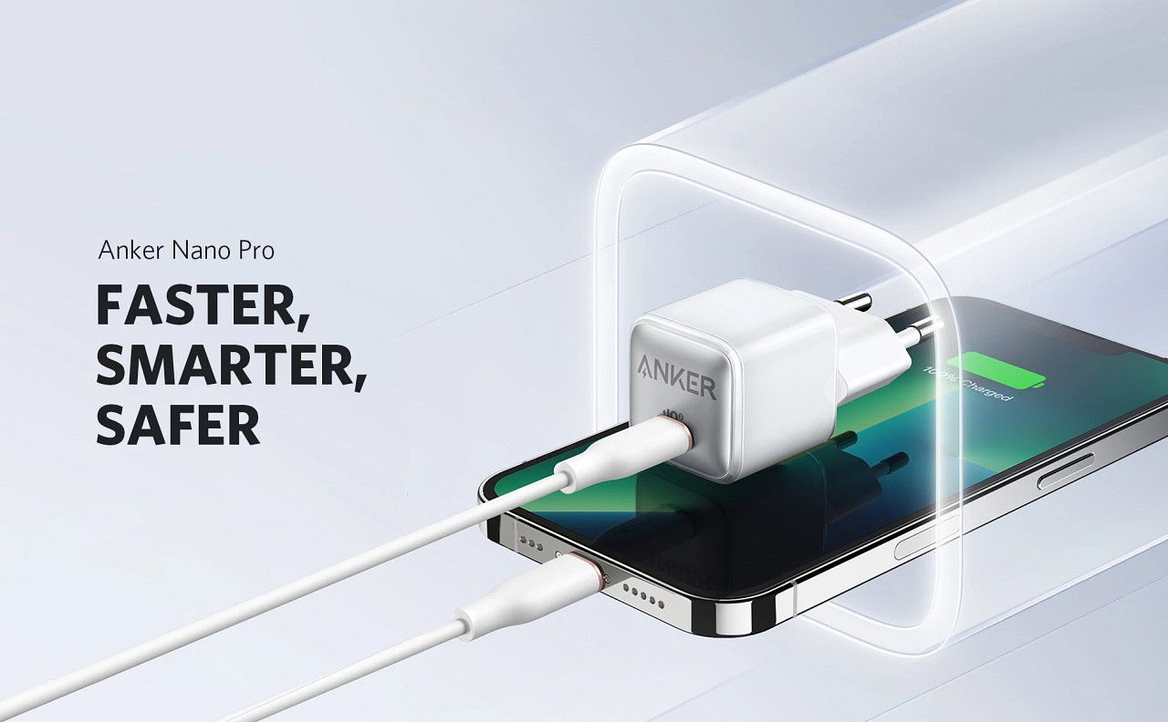 شاحن أنكر 511 USB-C نانو برو 20 واط مع ضمان رسمي لمدة 18 شهرًا