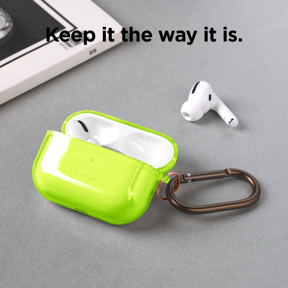 حافظة elago AirPods Pro الشفافة - أصفر نيون