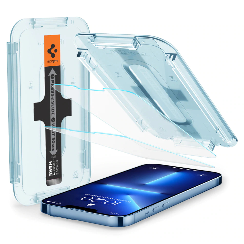 واقي شاشة سبجن EZ FIT GLAS.tR SLIM لجهاز آيفون 14 بلس / 13 برو ماكس عبوة 2 - شفاف
