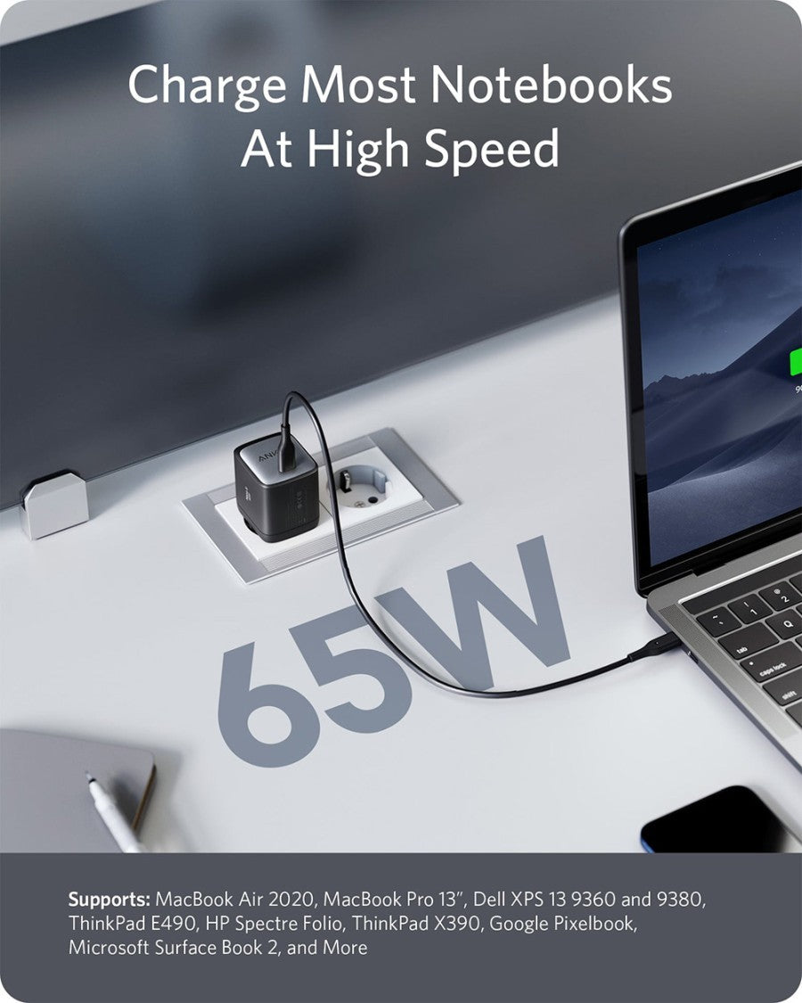 Anker PowerPort Nano II 65W USB-C Charger with 18 months official warranty