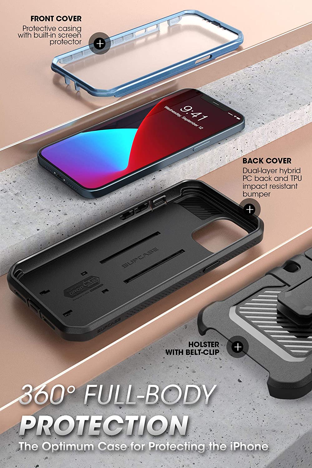 Supcase Unicorn Beetle Pro Rugged Case for iPhone 12 Pro Max - Blue
