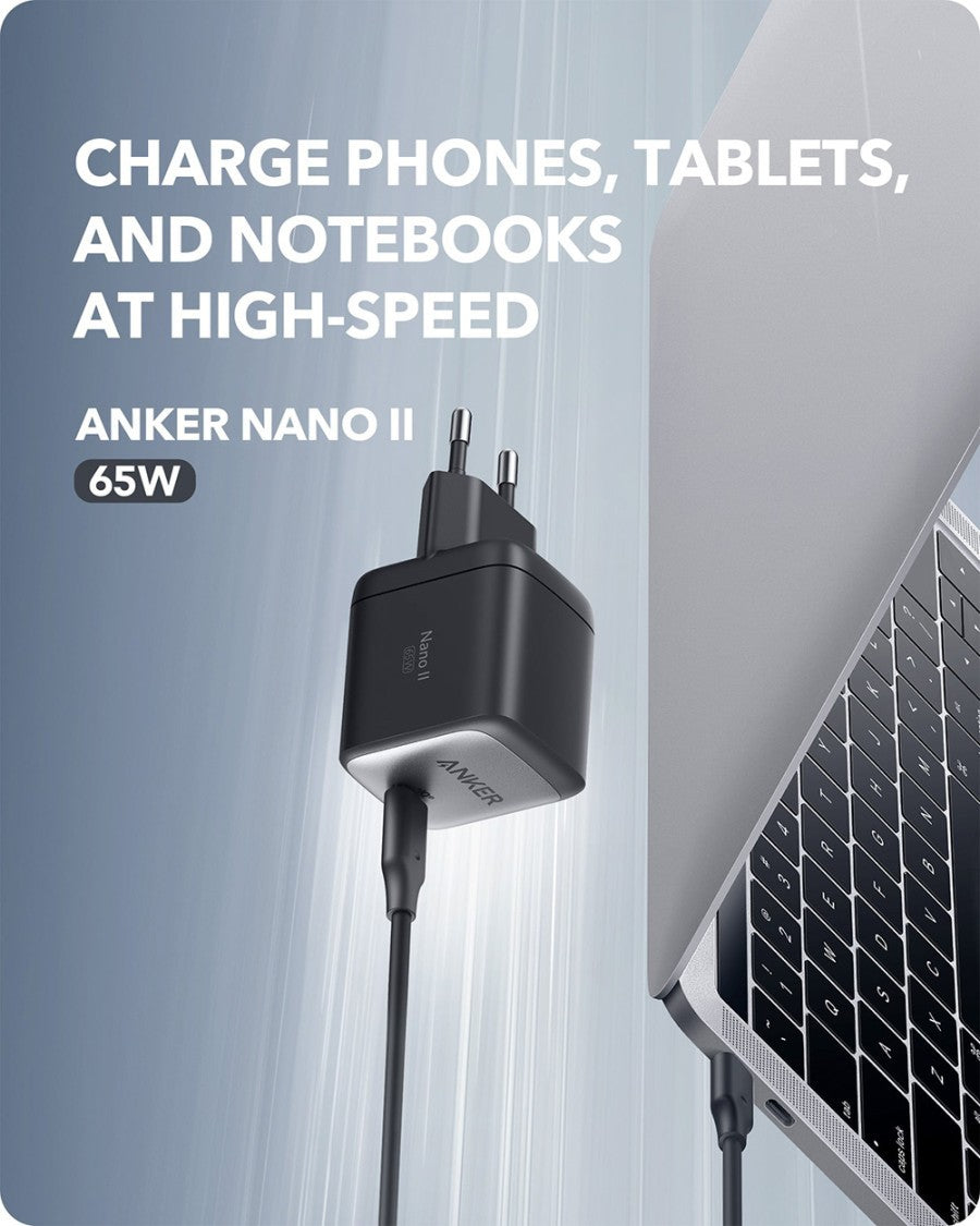 Anker PowerPort Nano II 65W USB-C Charger with 18 months official warranty
