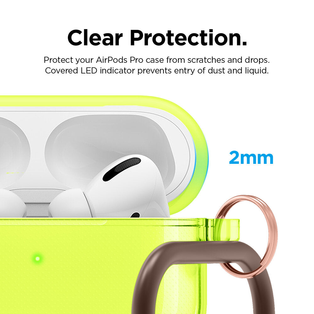 حافظة elago AirPods Pro الشفافة - أصفر نيون
