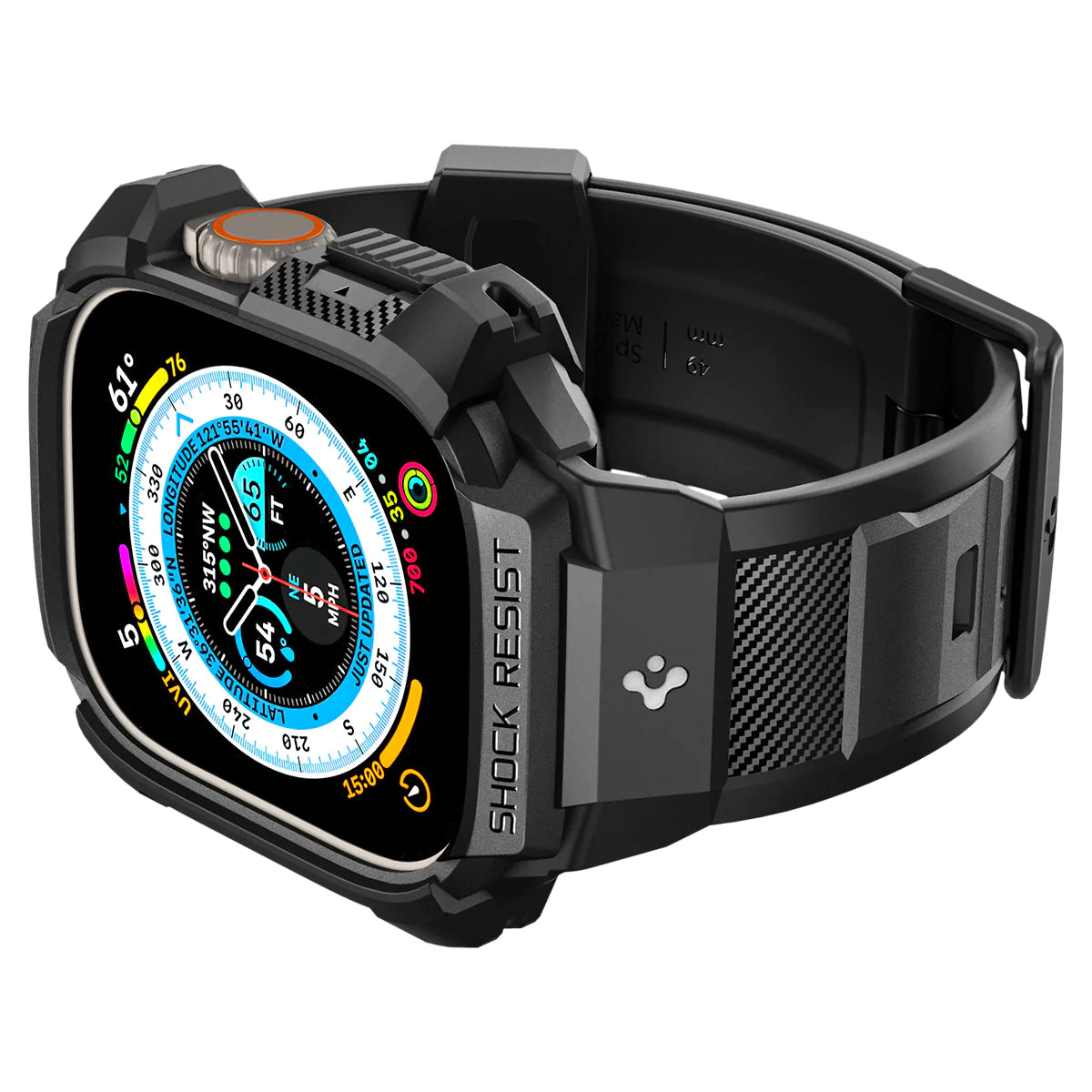 Spigen Rugged Armor Pro Case for Apple Watch Ultra 2 / Ultra 1 (49mm) - Black