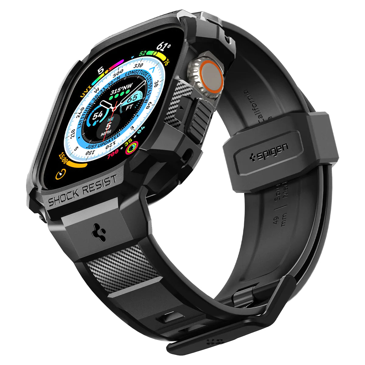 Spigen Rugged Armor Pro Case for Apple Watch Ultra 2 / Ultra 1 (49mm) - Black