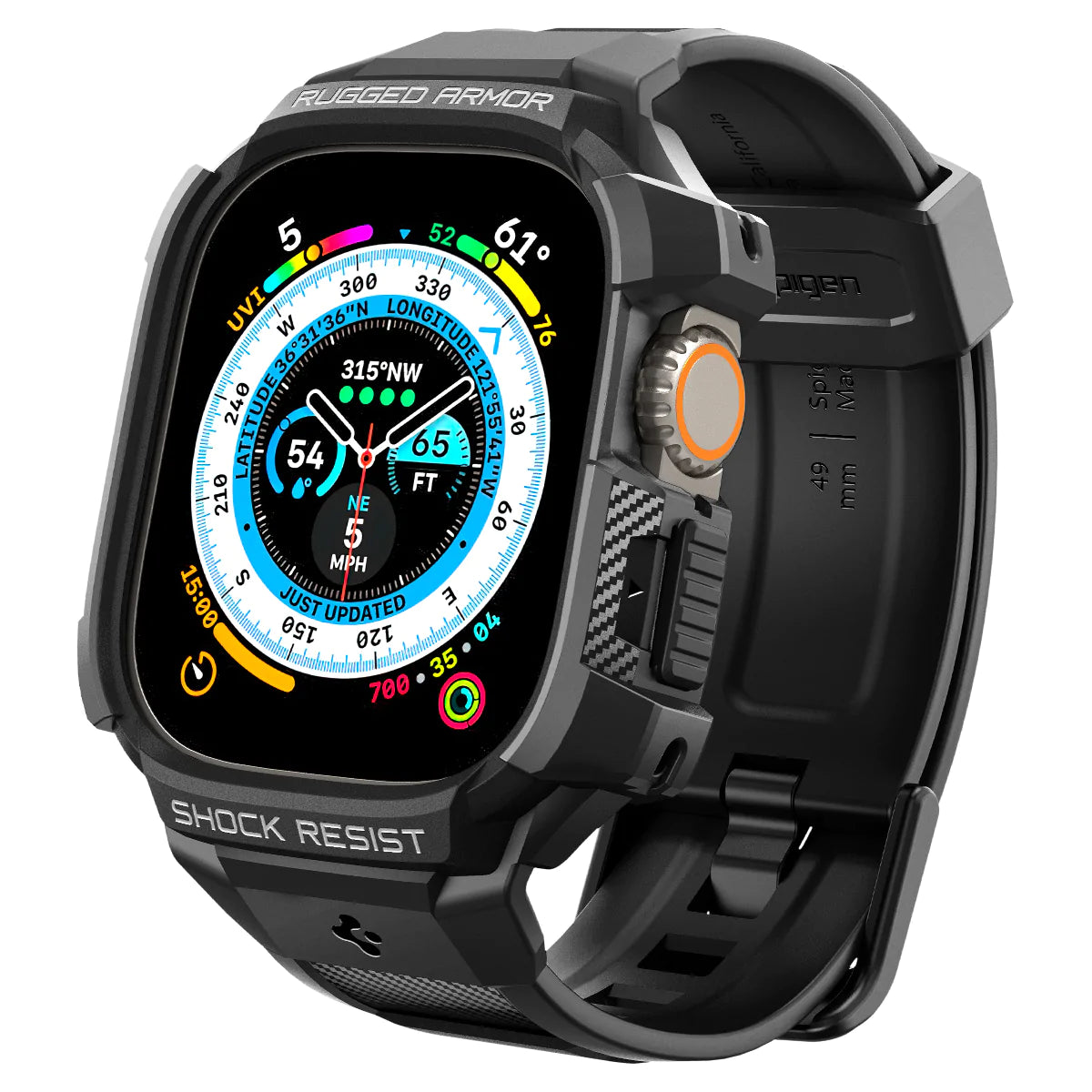 Spigen Rugged Armor Pro Case for Apple Watch Ultra 2 / Ultra 1 (49mm) - Black