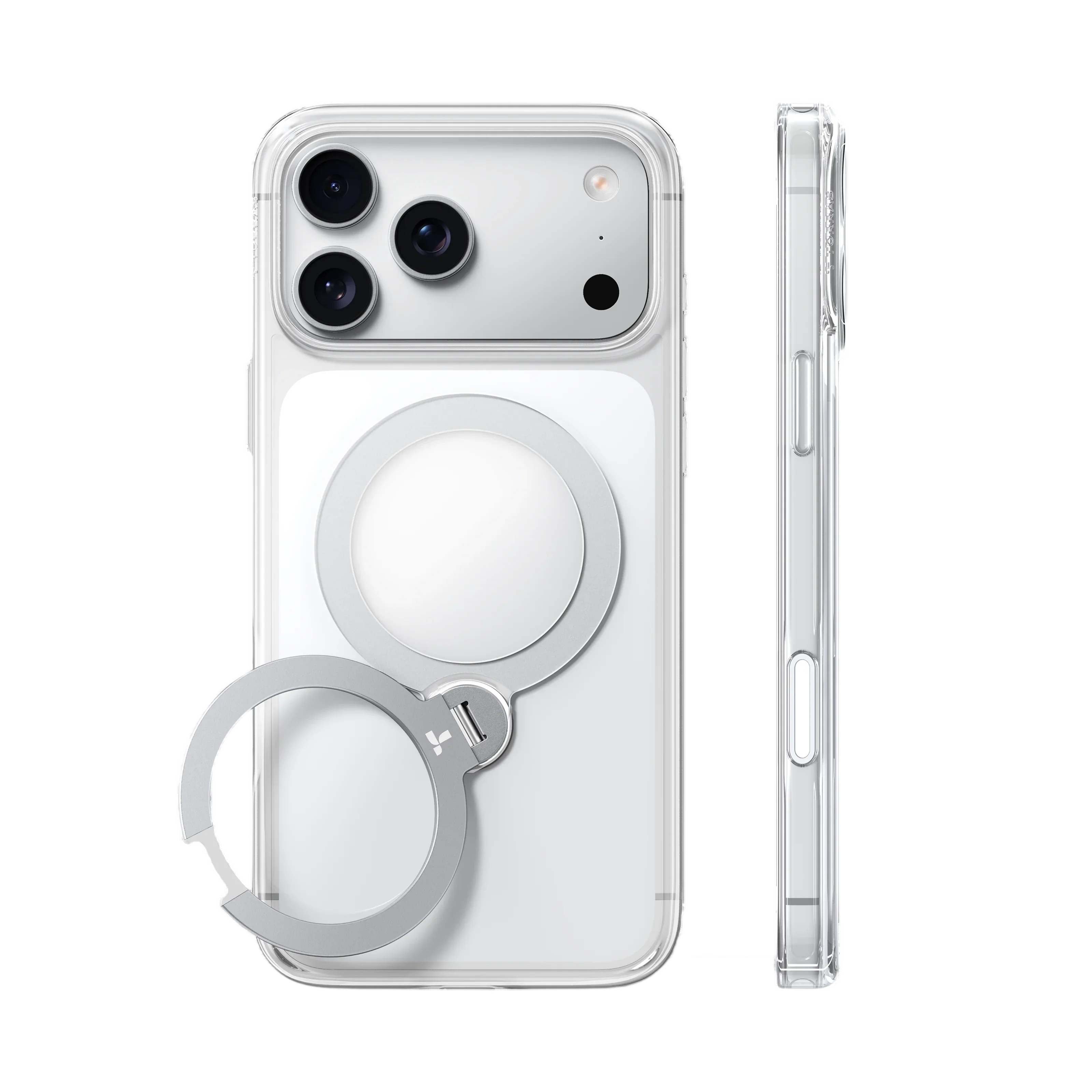 Torras Ostand Q3 Spin Case for iPhone 18 Pro - Clear 