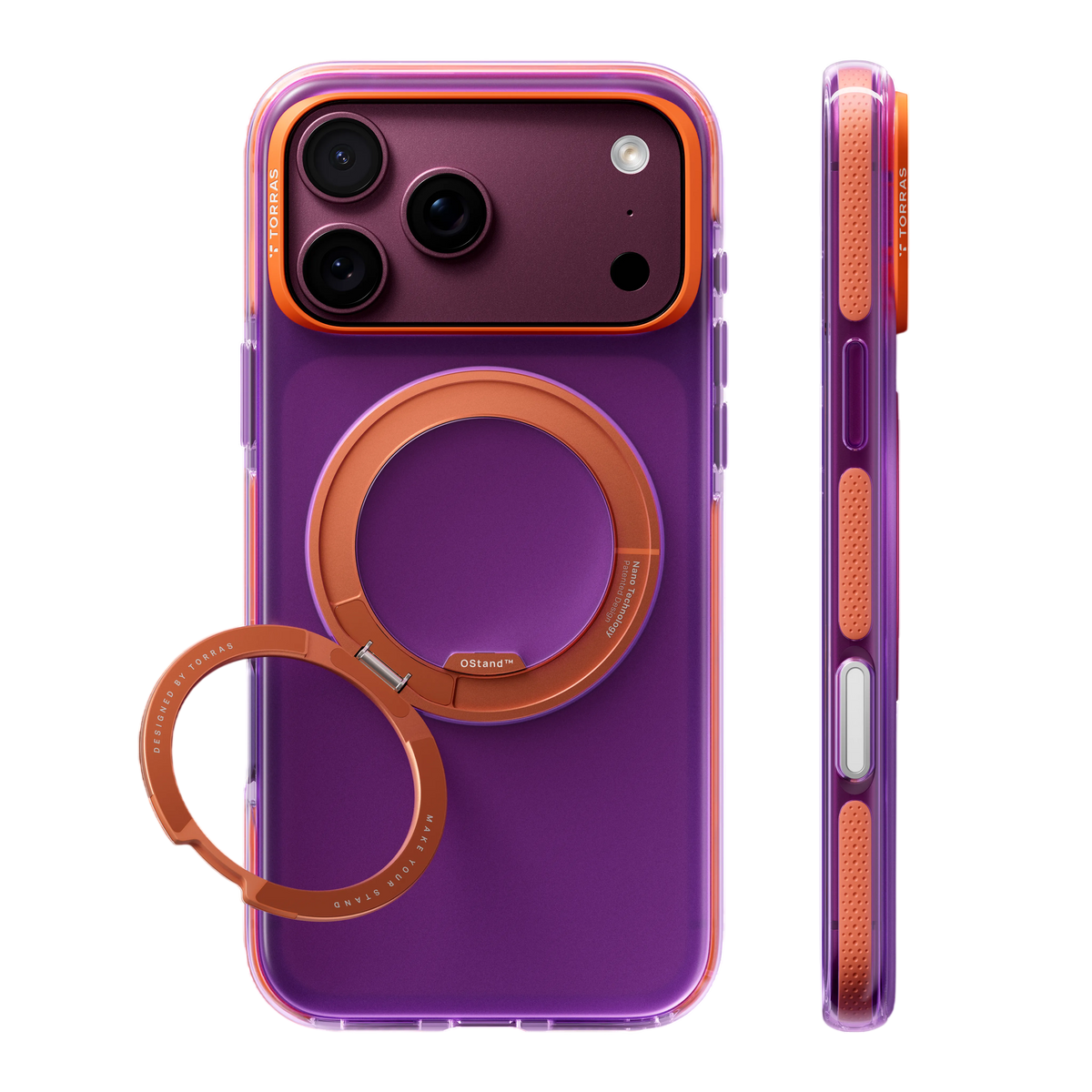 Torras Ostand O3 Hue Case for iPhone 18 Pro Max - Pink & Yellow 