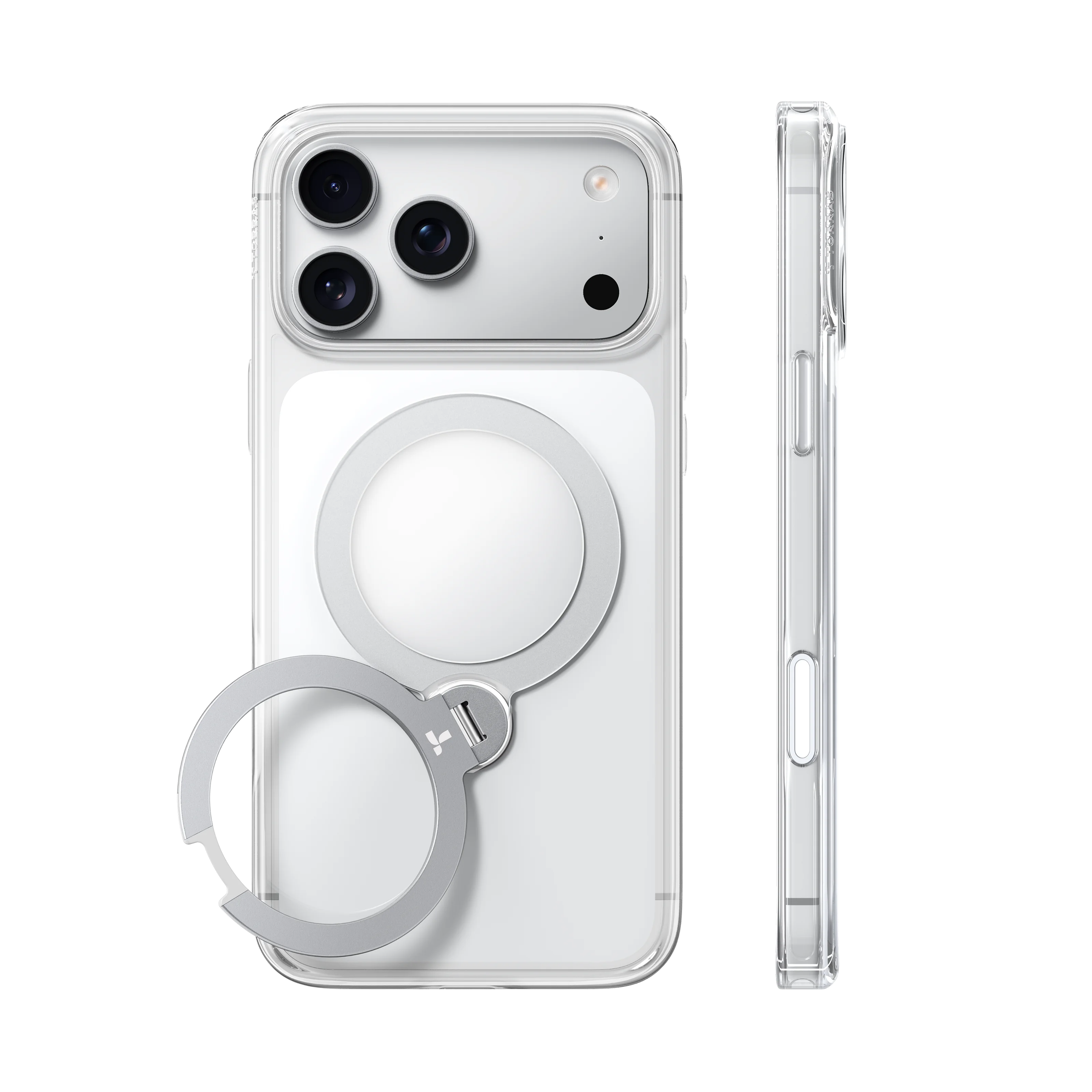 Torras Ostand Q3 Spin Case for iPhone 18 Pro Max - Clear 