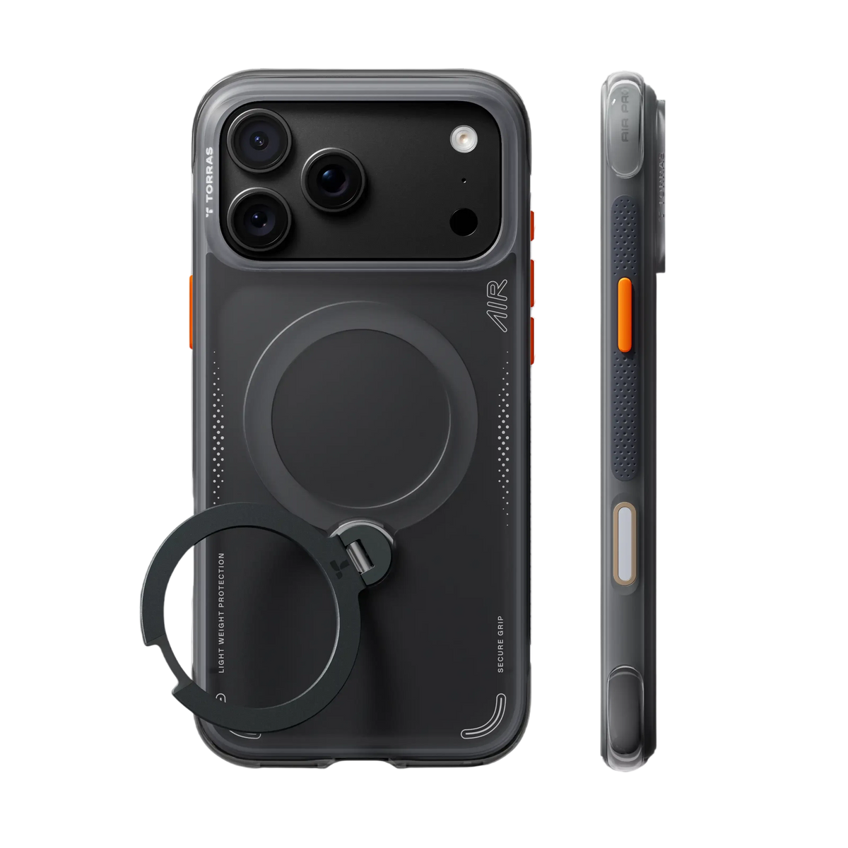 Torras Ostand Q3 Air Case for iPhone 18 Pro - Black 