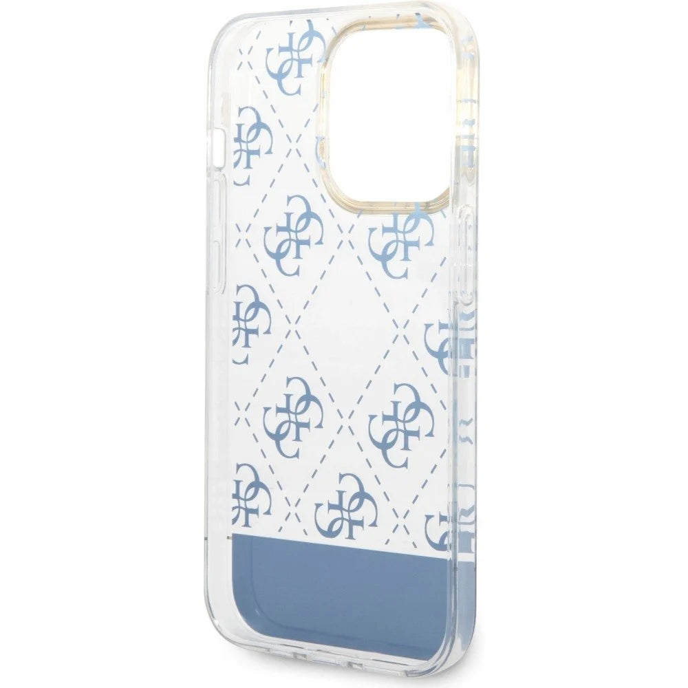 Guess Pattern Script Collection Hard Case Cover for iPhone 14 Pro Max - Blue