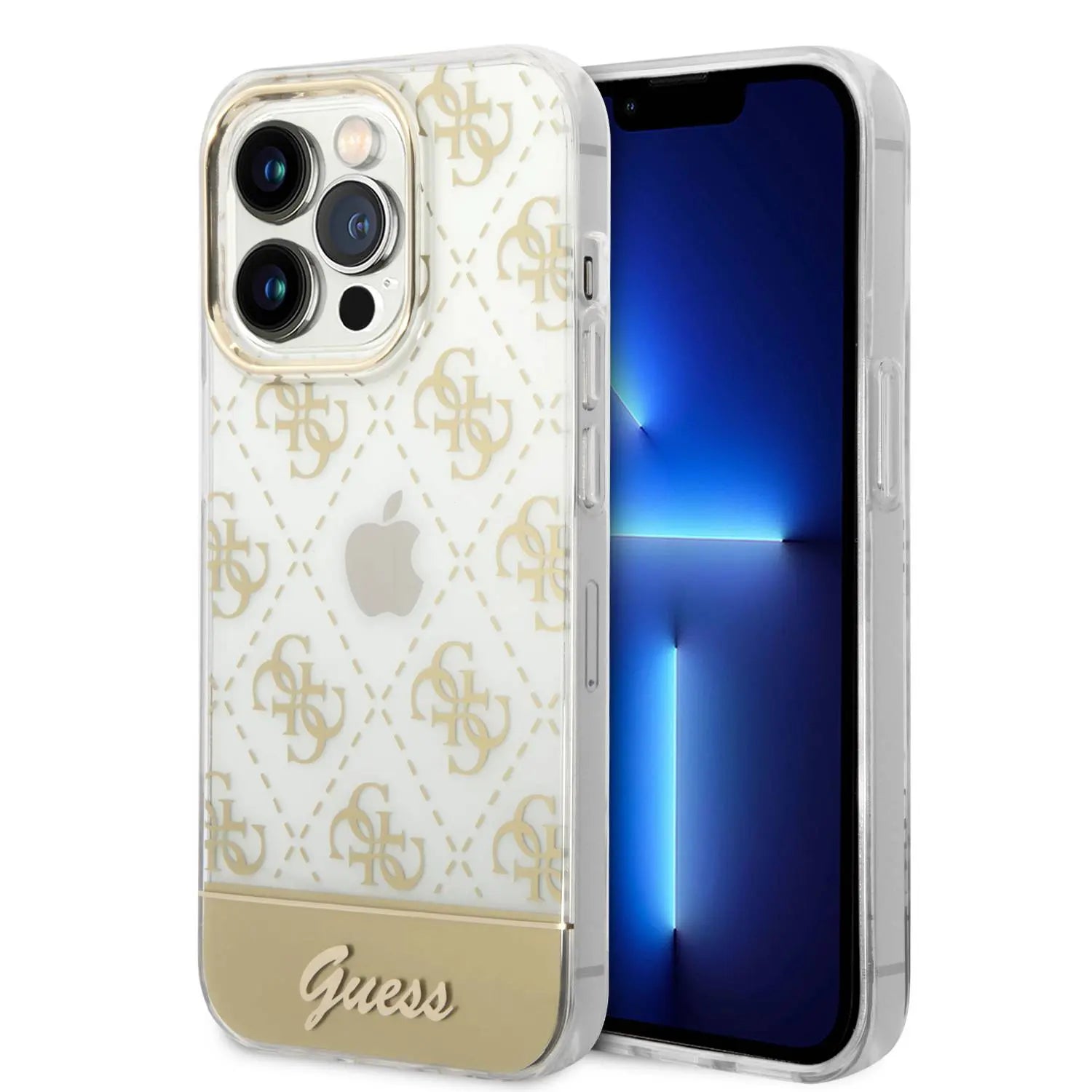 Guess غطاء صلب لجهاز iPhone 14 Pro - ذهبي