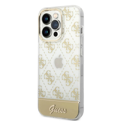 Guess غطاء صلب لجهاز iPhone 14 Pro - ذهبي