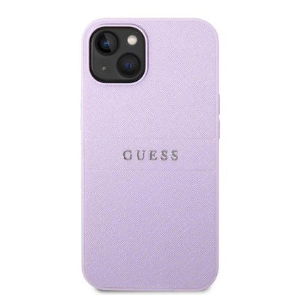 جراب Guess Leather Saffiano بشعار معدني لهاتف iPhone 13 / iPhone 14