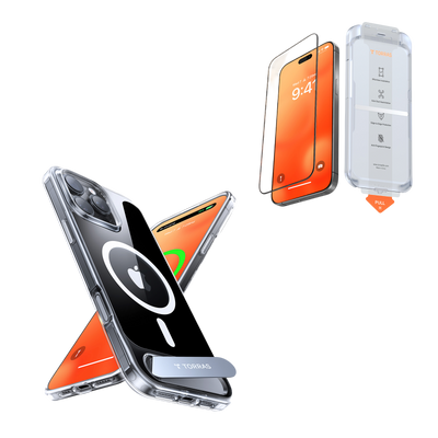TORRAS Pstand Horizontal and Vertical Kickstand MagSafe Case for iPhone 16 Pro Max