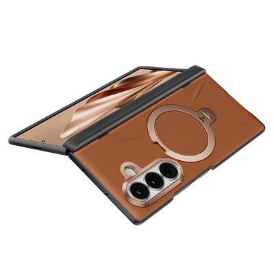 Torras Ostand Q3 VegSkin for Samsung Galaxy Z Fold 8 Ultra - Amber Brown 