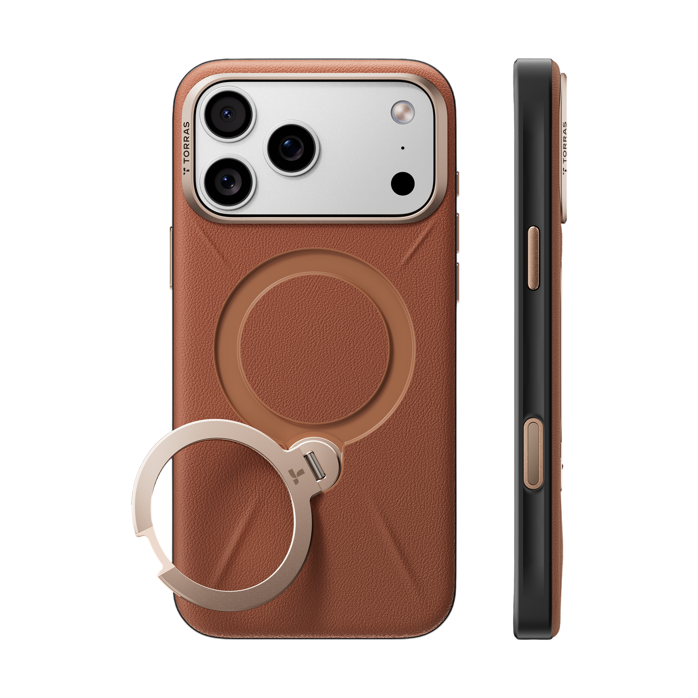 Torras Ostand Q3 VegSkin Case for iPhone 18 Pro - Orange 