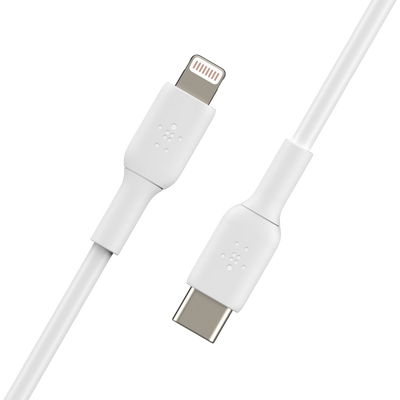 Belkin USB-C to Lightning cable connectors detail - White 