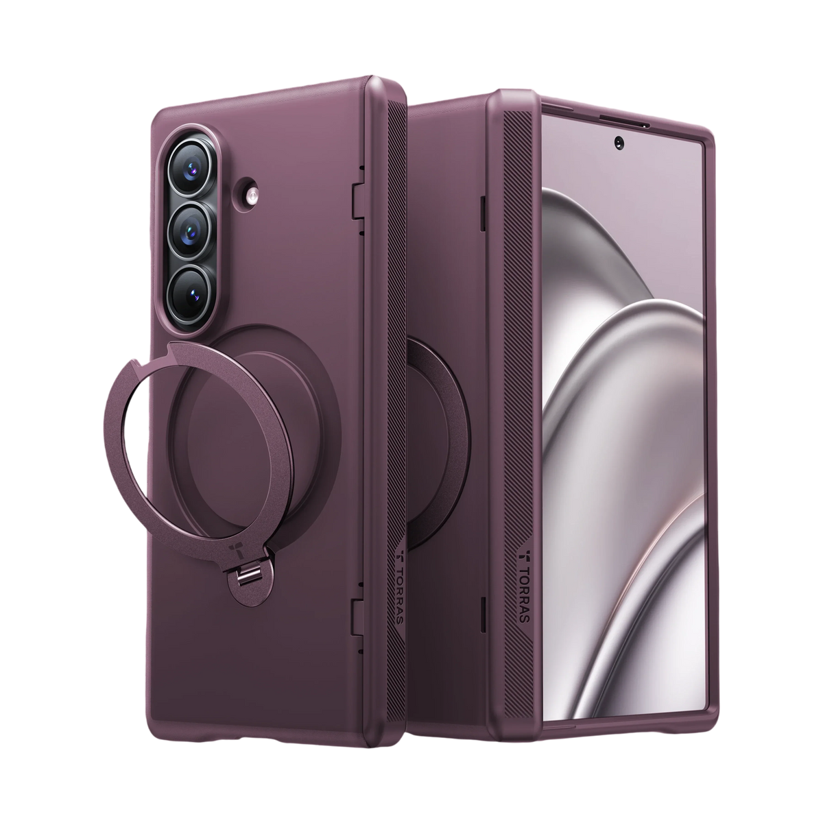 Torras Ostand Q3 Spin for Samsung Galaxy Z Fold 8 Ultra - Deep Purple 