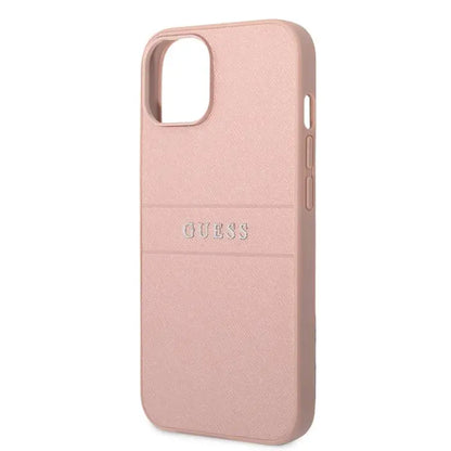 جراب Guess Leather Saffiano بشعار معدني لهاتف iPhone 13 / iPhone 14