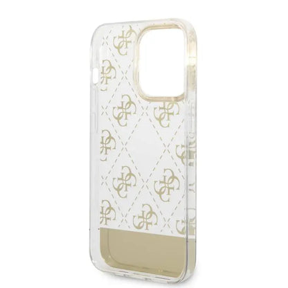 Guess غطاء صلب لجهاز iPhone 14 Pro - ذهبي