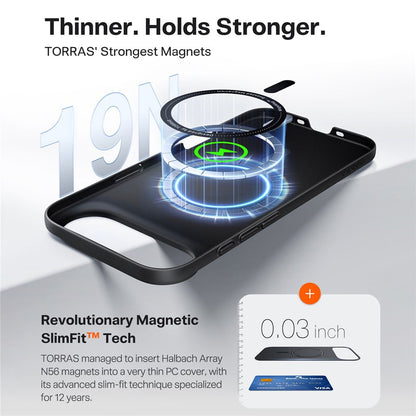 TORRAS SlimFit MagSafe Black Case for iPhone 17 Pro Max / 17 Pro / 17 Air / 17