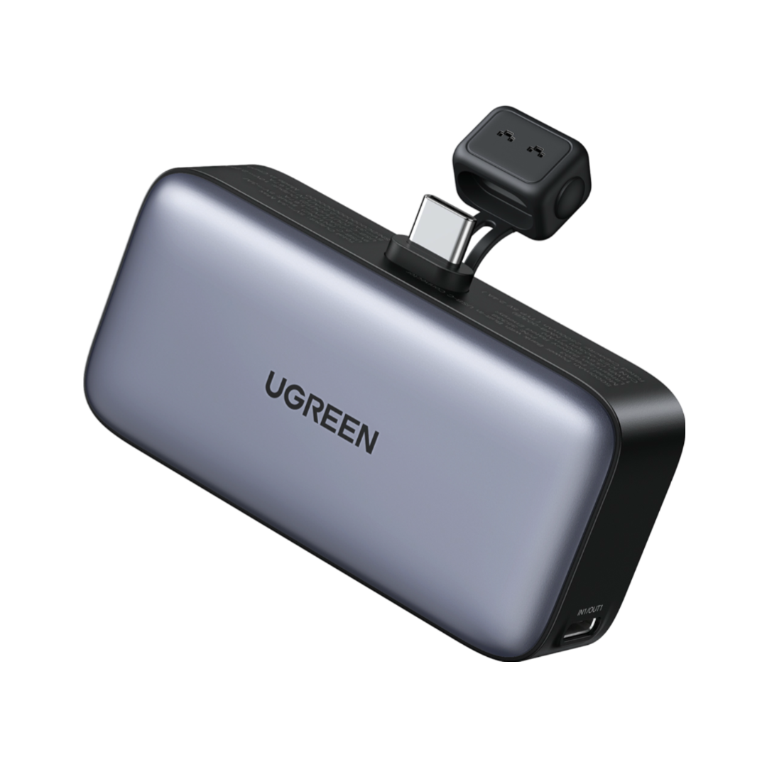 باور بانك UGREEN Nexode بسعة 5000mAh وقدرة 20W بموصل USB-C مدمج وشاشة LED