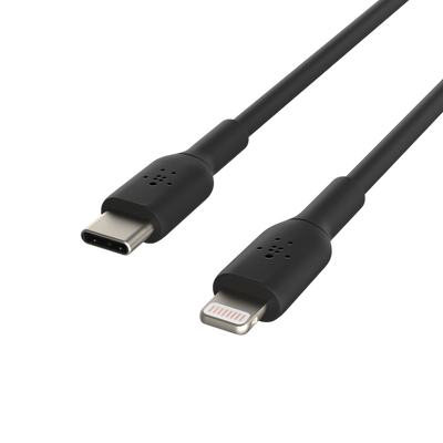 Belkin USB-C to Lightning cable charging iPhone - Black 