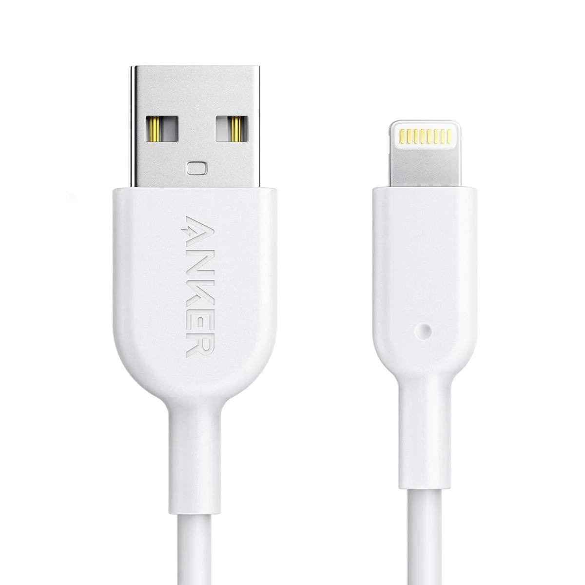 كابل Anker Powerline II USB-A إلى Lightning بطول 1.8 متر - أبيض مع ضمان رسمي لمدة 18 شهرًا