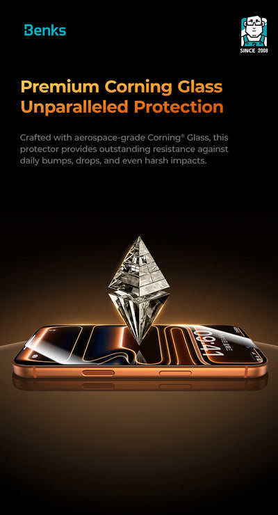 حماية شاشة بنكس جلاس ووريور سافاير V2.0 لجهاز آيفون 17 برو ماكس / 17 برو