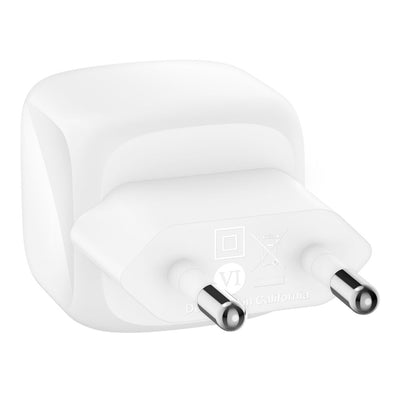 Belkin 30W USB-C wall charger back view EU plug