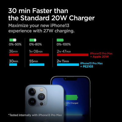 شاحن حائط Spigen ArcStation™ Pro بقوة 27 واط مع ضمان لمدة 12 شهرًا