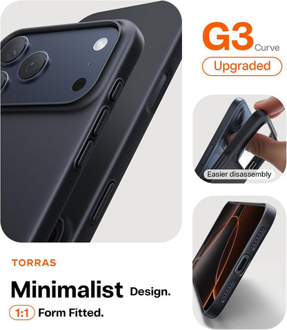 TORRAS SlimFit MagSafe Black Case for iPhone 17 Pro Max / 17 Pro / 17 Air / 17