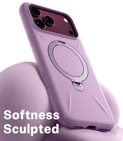 Torras Ostand Q3 Silicone Case for iPhone 18 Pro - Purple 