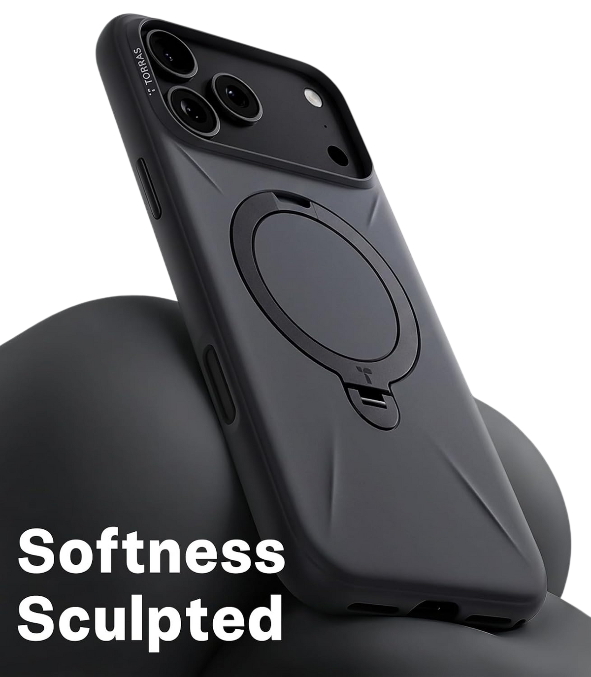 Torras Ostand Q3 Silicone Case for iPhone 18 Pro Max - Grey 