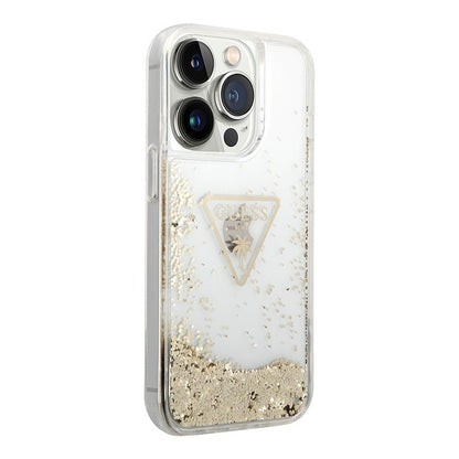 Guess Liquid Glitter Case for iPhone 14 Pro - Gold