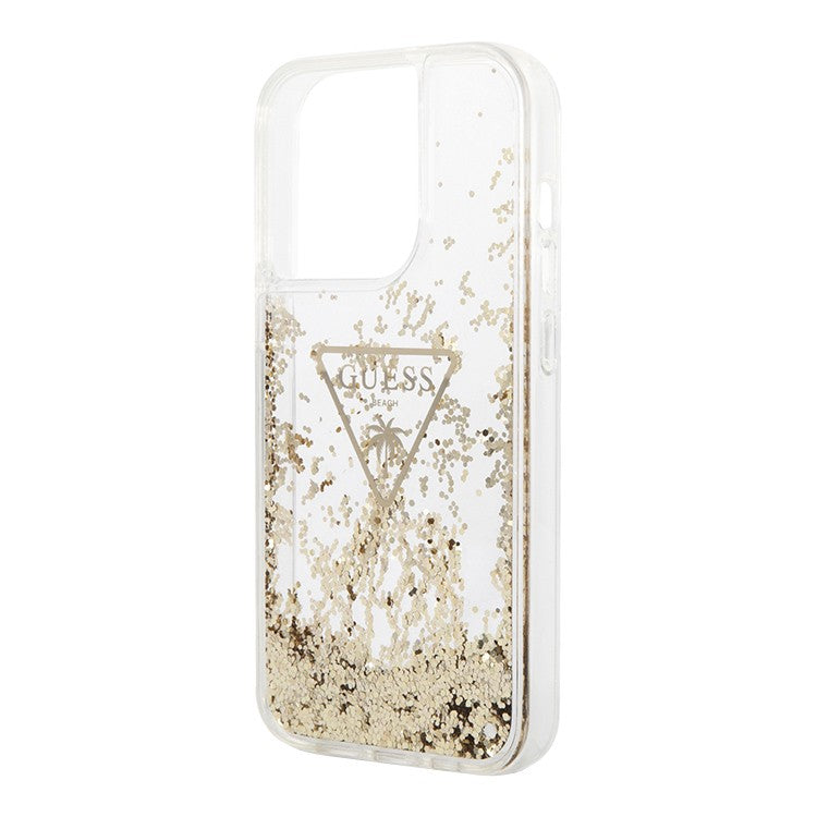 Guess Liquid Glitter Case for iPhone 14 Pro - Gold